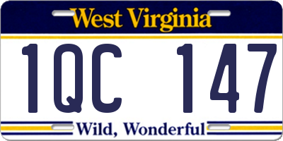 WV license plate 1QC147