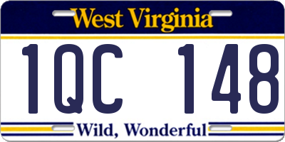 WV license plate 1QC148