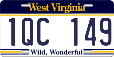 WV license plate 1QC149