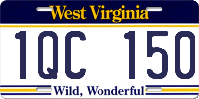 WV license plate 1QC150