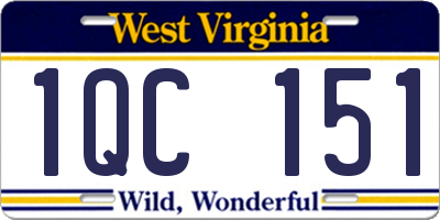 WV license plate 1QC151