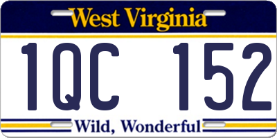 WV license plate 1QC152