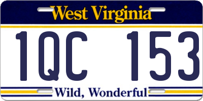WV license plate 1QC153