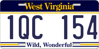WV license plate 1QC154