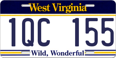 WV license plate 1QC155