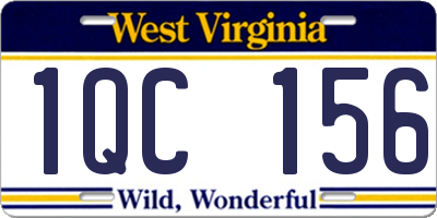 WV license plate 1QC156