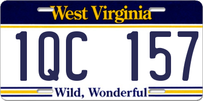 WV license plate 1QC157