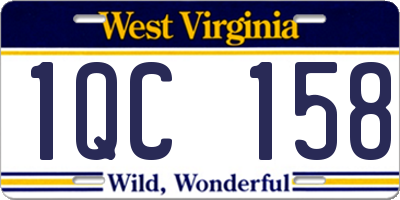 WV license plate 1QC158
