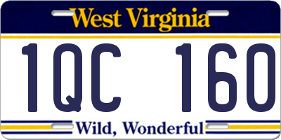 WV license plate 1QC160