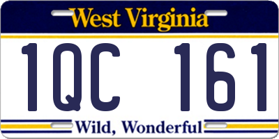 WV license plate 1QC161