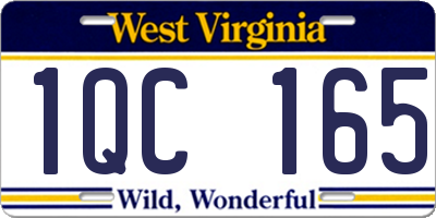 WV license plate 1QC165