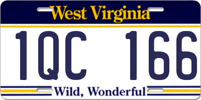 WV license plate 1QC166