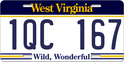 WV license plate 1QC167