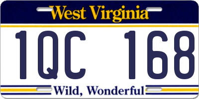 WV license plate 1QC168