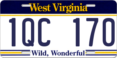 WV license plate 1QC170