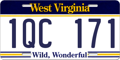 WV license plate 1QC171
