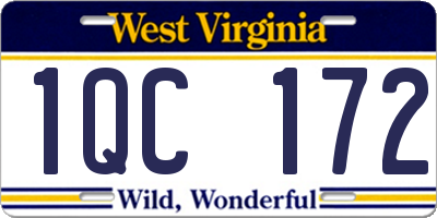 WV license plate 1QC172