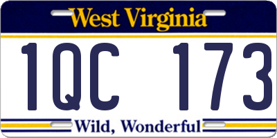 WV license plate 1QC173