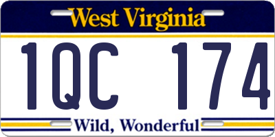 WV license plate 1QC174