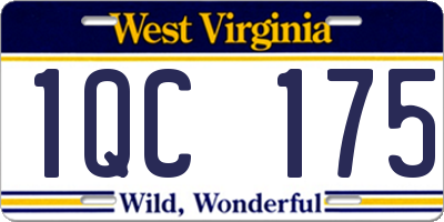 WV license plate 1QC175