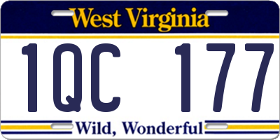 WV license plate 1QC177