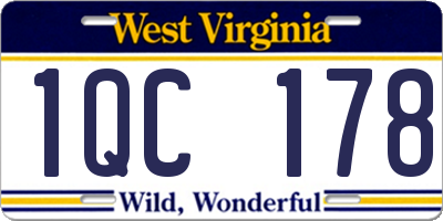 WV license plate 1QC178