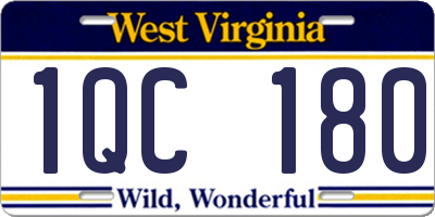 WV license plate 1QC180