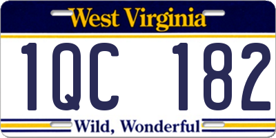 WV license plate 1QC182