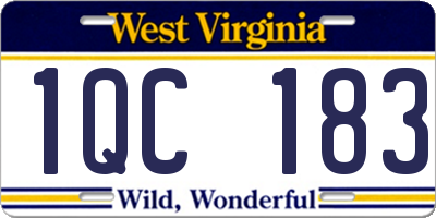 WV license plate 1QC183