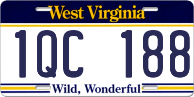 WV license plate 1QC188