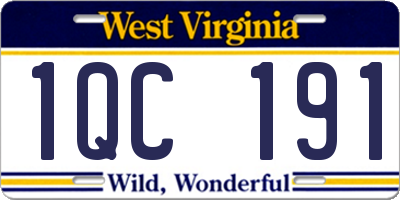 WV license plate 1QC191