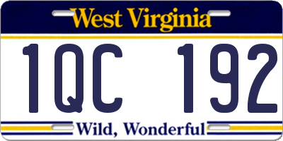 WV license plate 1QC192