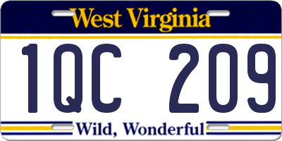 WV license plate 1QC209