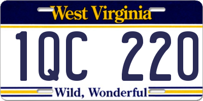 WV license plate 1QC220