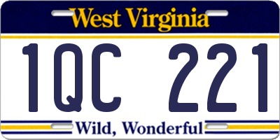 WV license plate 1QC221
