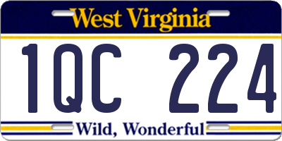 WV license plate 1QC224