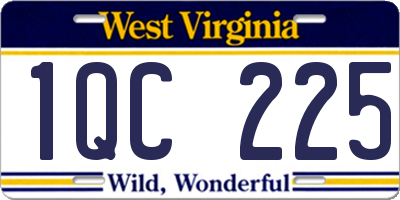 WV license plate 1QC225