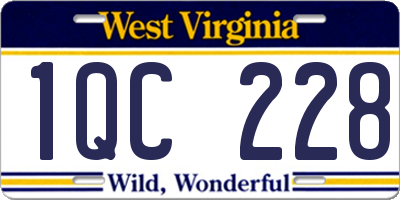 WV license plate 1QC228