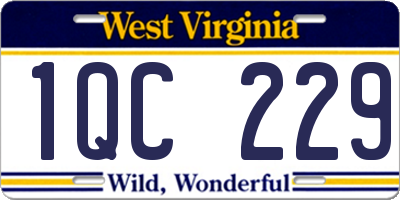 WV license plate 1QC229