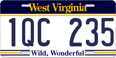 WV license plate 1QC235