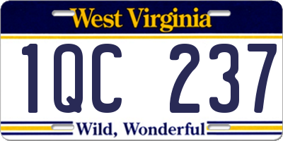 WV license plate 1QC237
