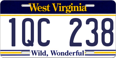 WV license plate 1QC238