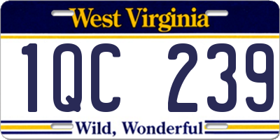 WV license plate 1QC239