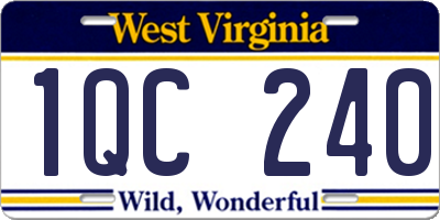 WV license plate 1QC240