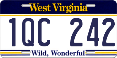 WV license plate 1QC242