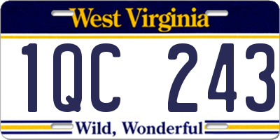 WV license plate 1QC243