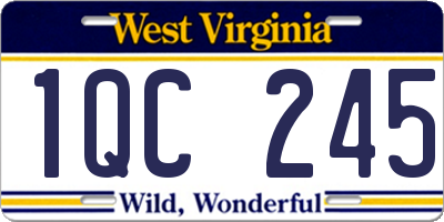 WV license plate 1QC245