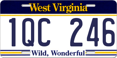 WV license plate 1QC246