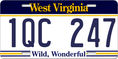 WV license plate 1QC247