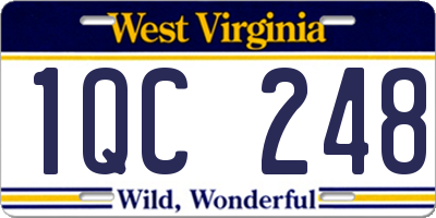 WV license plate 1QC248